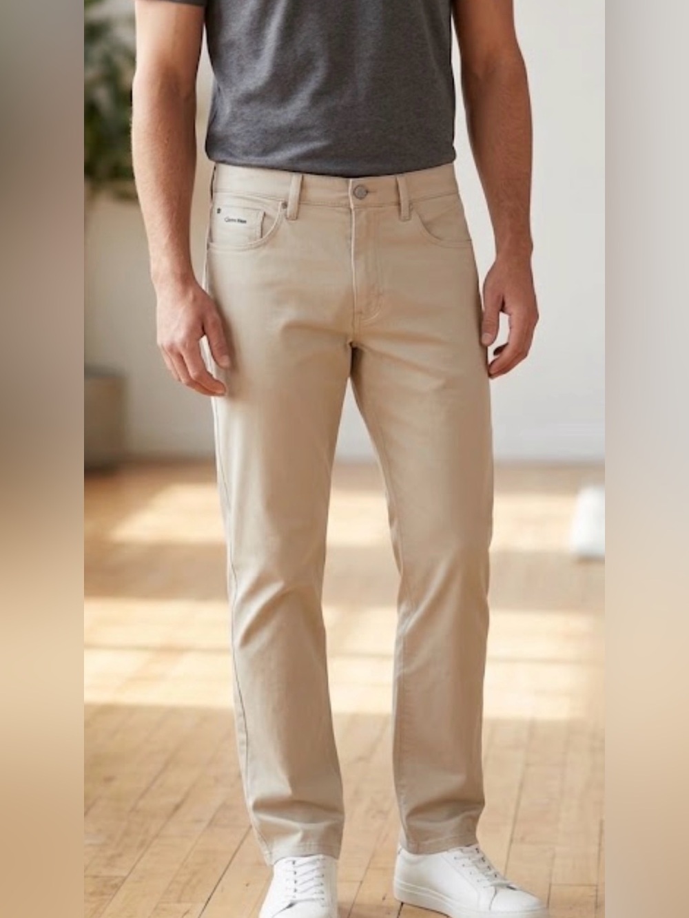 Calvin Klein Men's Light Tan Chinos - Straight Leg 32x30